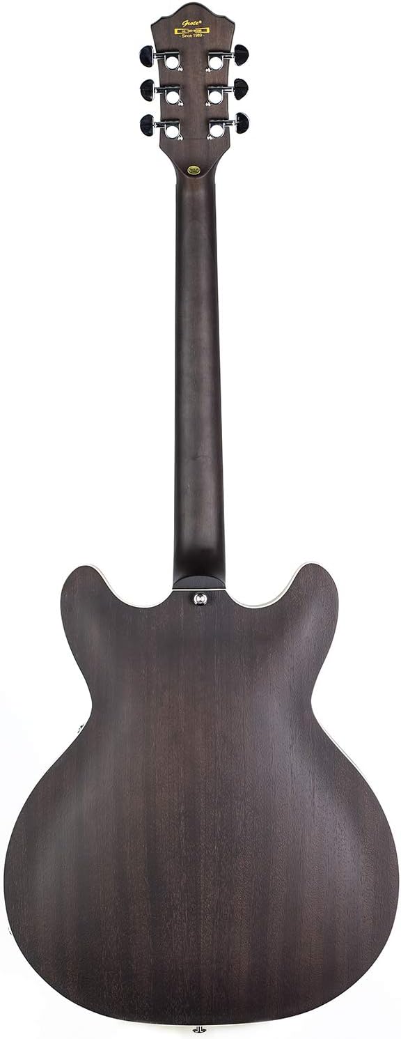GROTE Electric Guitar Semi-Hollow Body Guitar matte finished P90 (Grey)