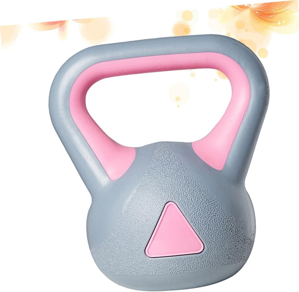 KOMBIUDA 1pc Rubberized Kettle-bell for Women's Fitness Training Non-slip Grip for Safe Workouts for Strength and Endurance Building Gym Gray Pink