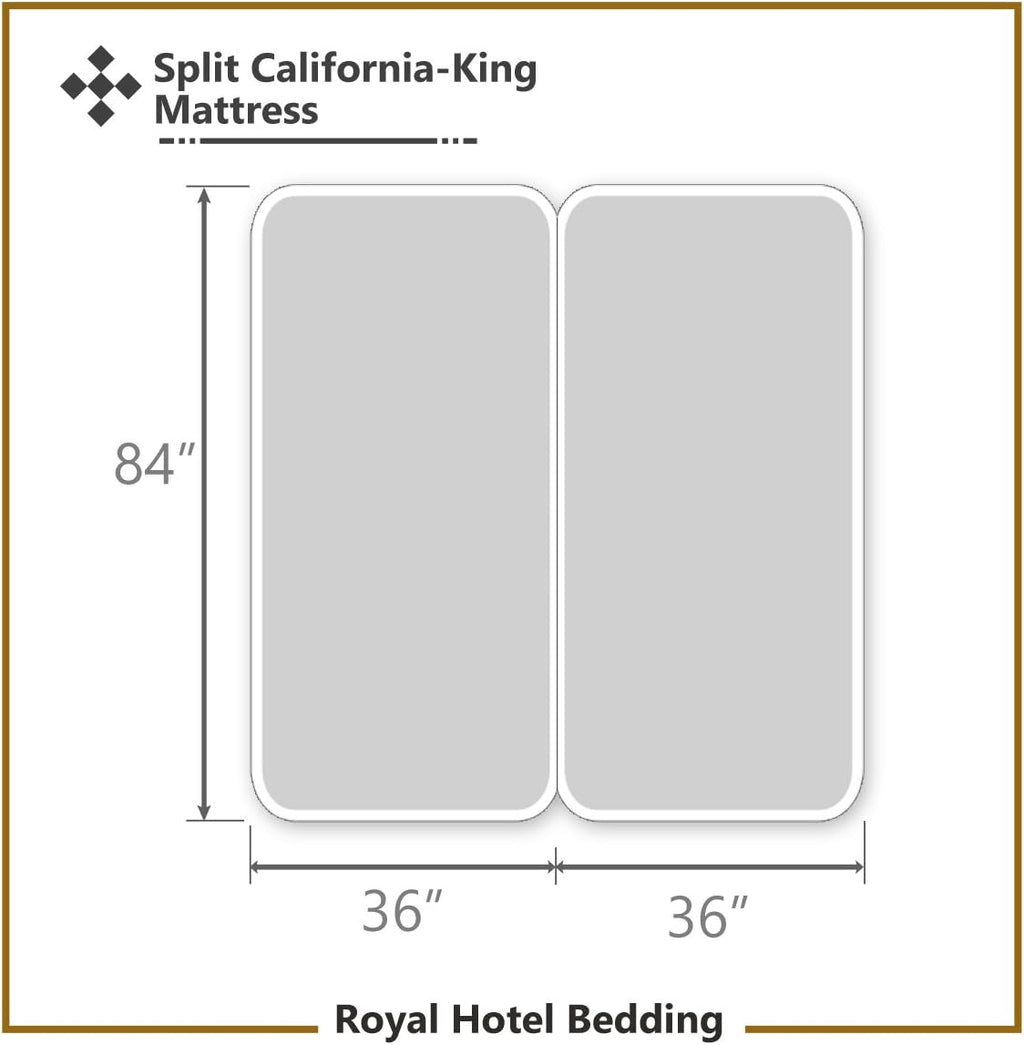 Royal Hotel Bedding 100% Natural Viscose Made from Bamboo Sheets, Soft Cooling Sheets, Breathable Hotel Sheet and Pillow Cases, 5 Piece Set - Adjustable California King Size - Split-Cal-King - Blue