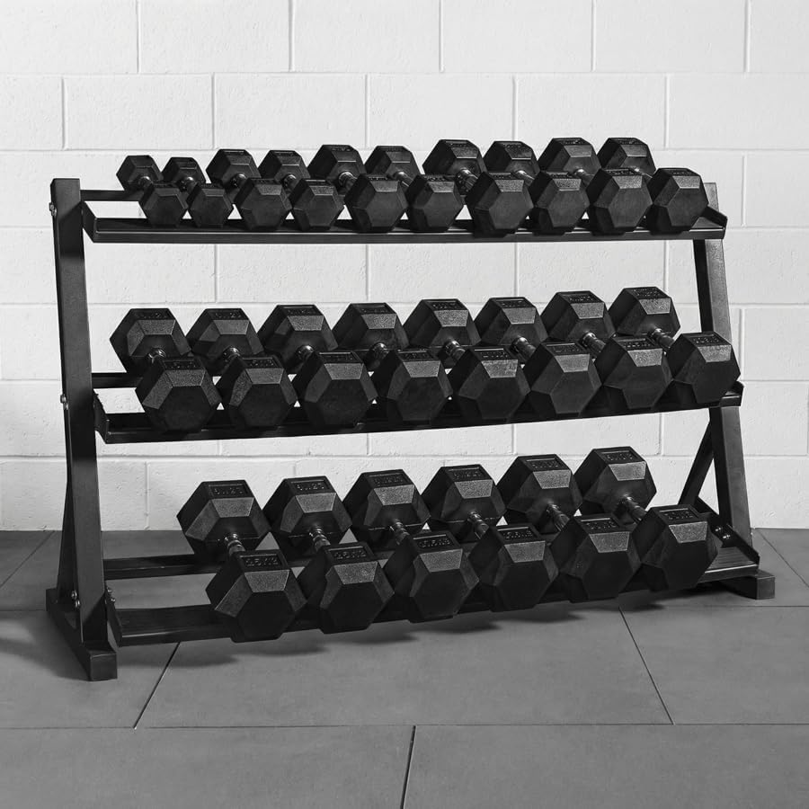 METIS Hex Dumbbells [Pair] | Premium Rubber-Coated Free Weights for Home & Gym Workouts | Full Set & Rack Available [5.5lbs – 110lbs]