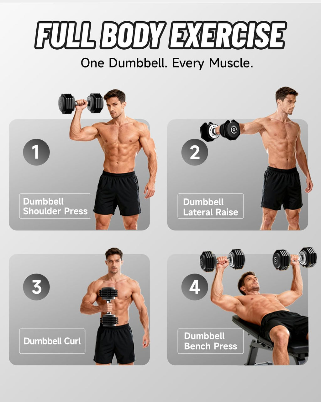 Adjustable Dumbbells Set 45LB Single, 1-Sec Fast Adjustable 5 Weights by Turning Handle, Premium Comfort Non-slip Metal Dumbbells with Tray, Compact Size for Full Body Home Workout