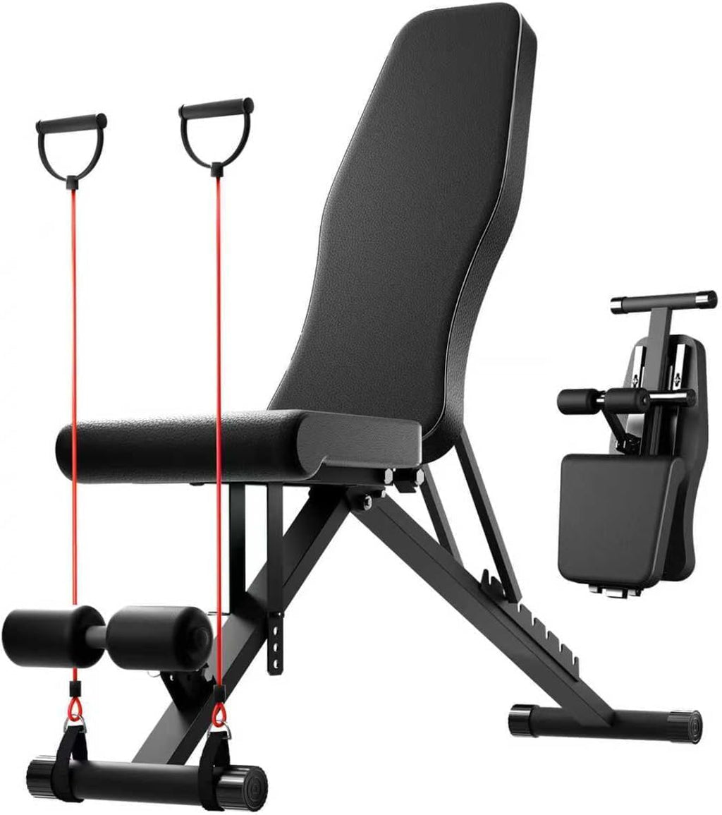 2026 ALSO GO New Adjustable Weight Bench, Workout Benches with Leg Extension, Foldable Incline Decline Bench Press, Roman Chair, Full Body Strength Training Equipment for Home Gym