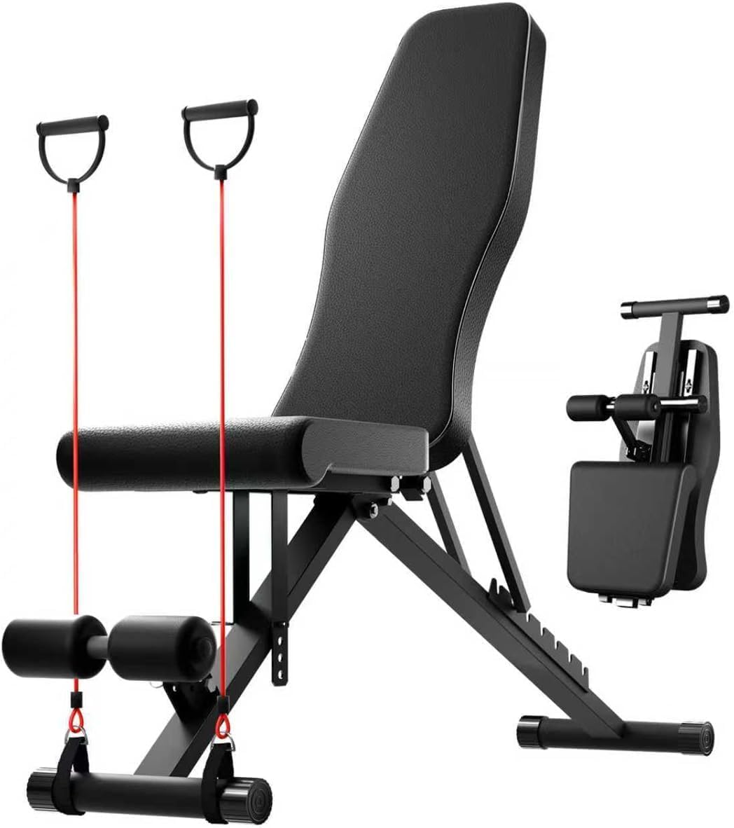 2026 ALSO GO New Adjustable Weight Bench, Workout Benches with Leg Extension, Foldable Incline Decline Bench Press, Roman Chair, Full Body Strength Training Equipment for Home Gym