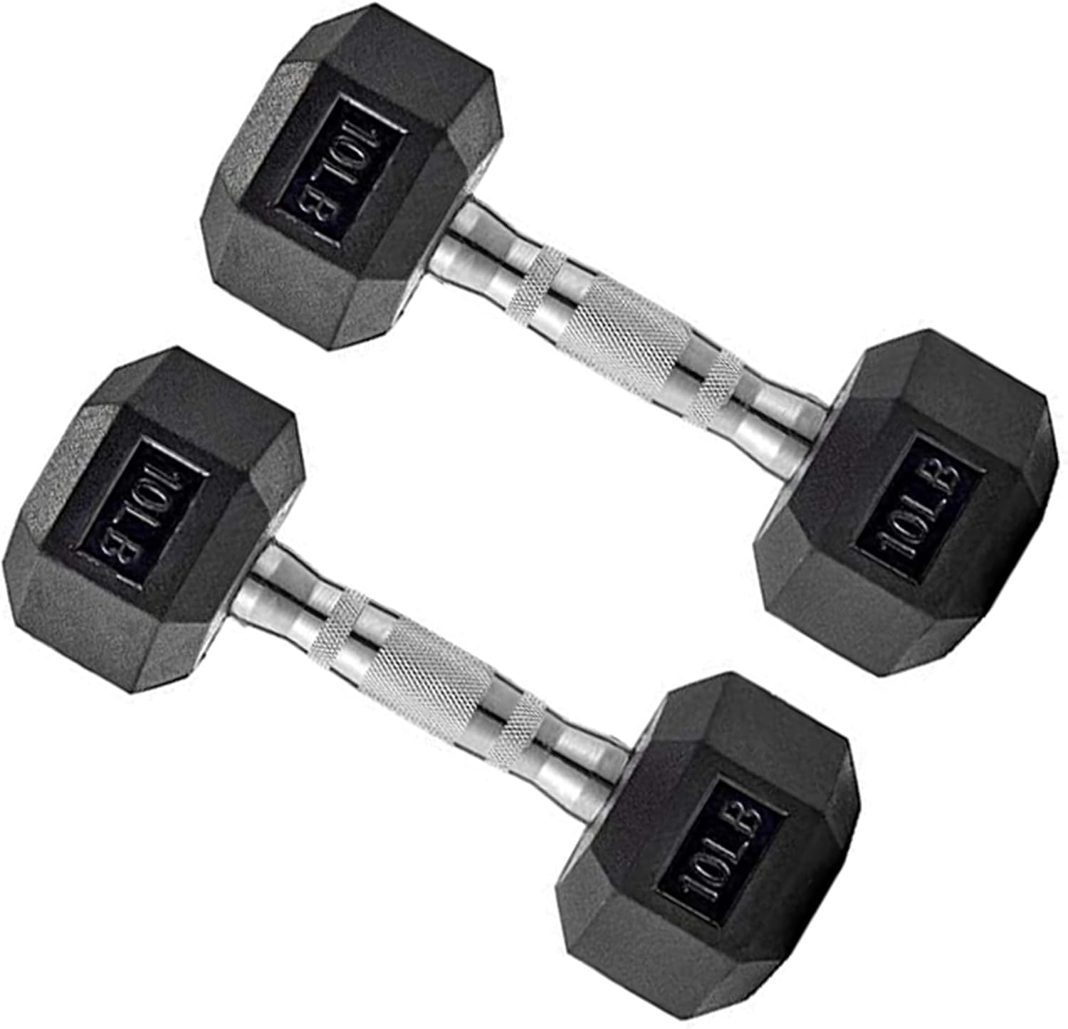 Hex Dumbbell Set, 10-80 lb Rubber Encased Hex Dumbbells, Home Gym Dumbbells for Women & Men, Muscle Toning, Strength Building and Full Body Workout(10 LB Pair)