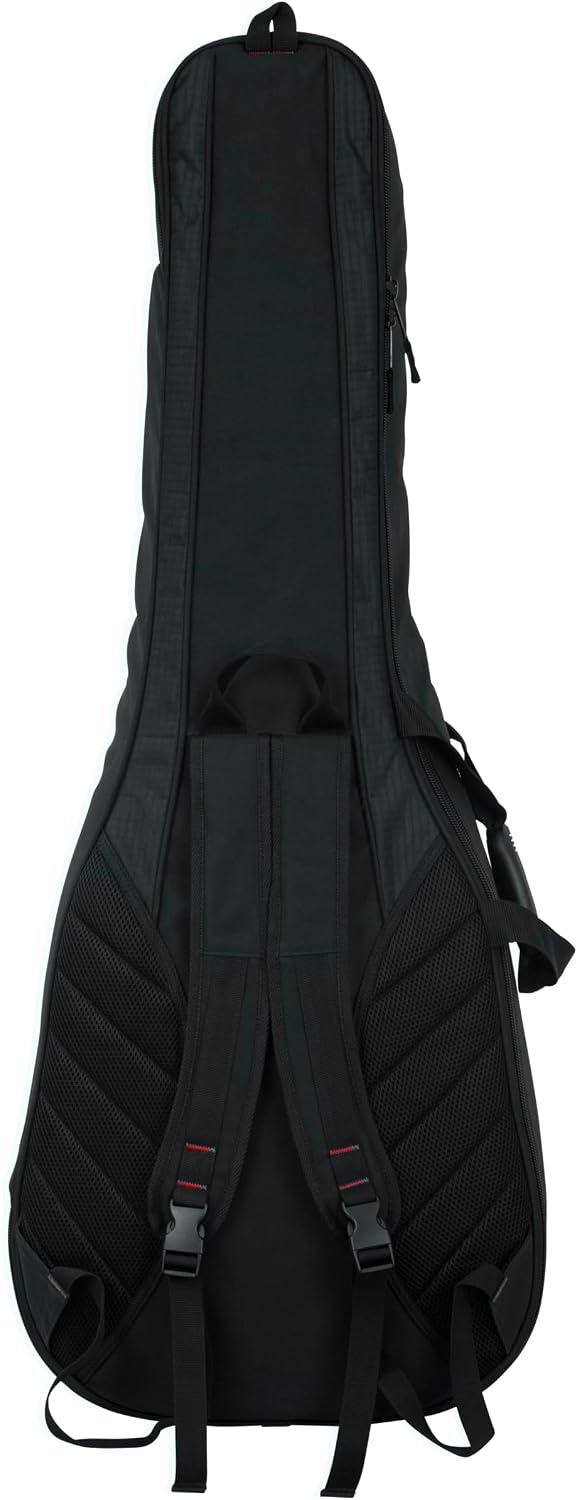 Gator Cases 4G-MiZone Series Gig Bag For Two Guitars with Adjustable Backpack Straps, Fits a Single Acoustic and a Single Electric Guitar (GB-4G-ACOUELECT)