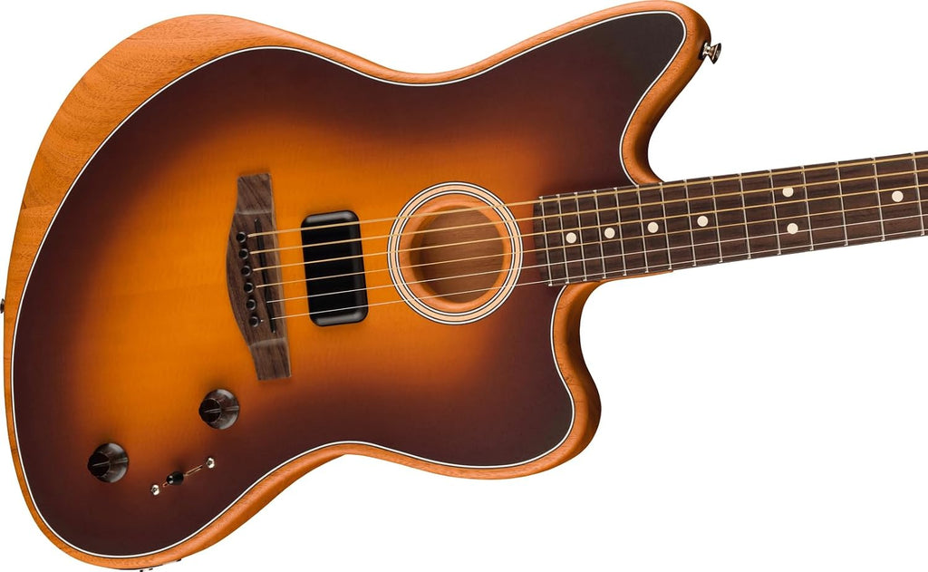 Fender Acoustasonic Player Jazzmaster Acoustic Electric Guitar, with 2-Year Warranty, 2-Color Sunburst, Rosewood Fingerboard, with Gig Bag