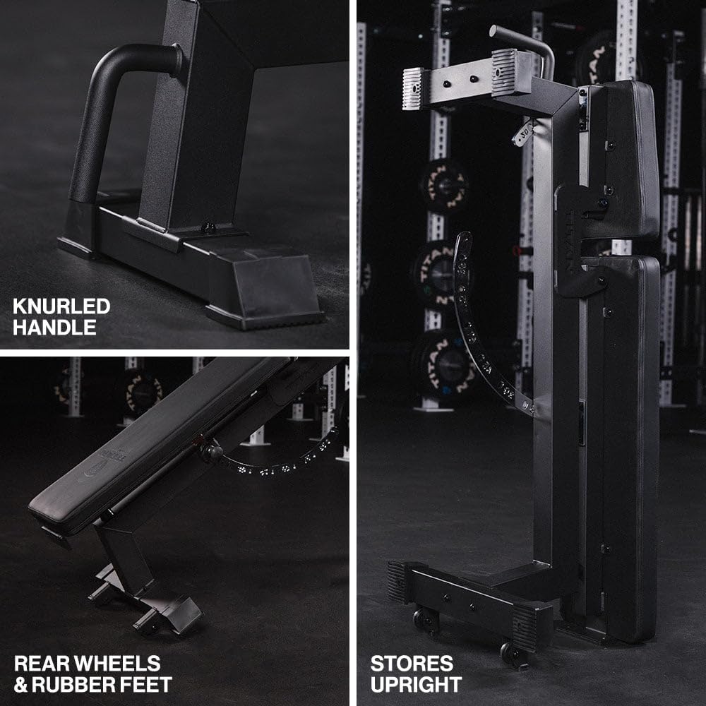 Titan Fitness Performance Series Adjustable Bench, Supports 650 LB Incline, Versatile Utility Bench for Home Gym Weightlifting, Strength Training, Flat, Incline, Upright Positions