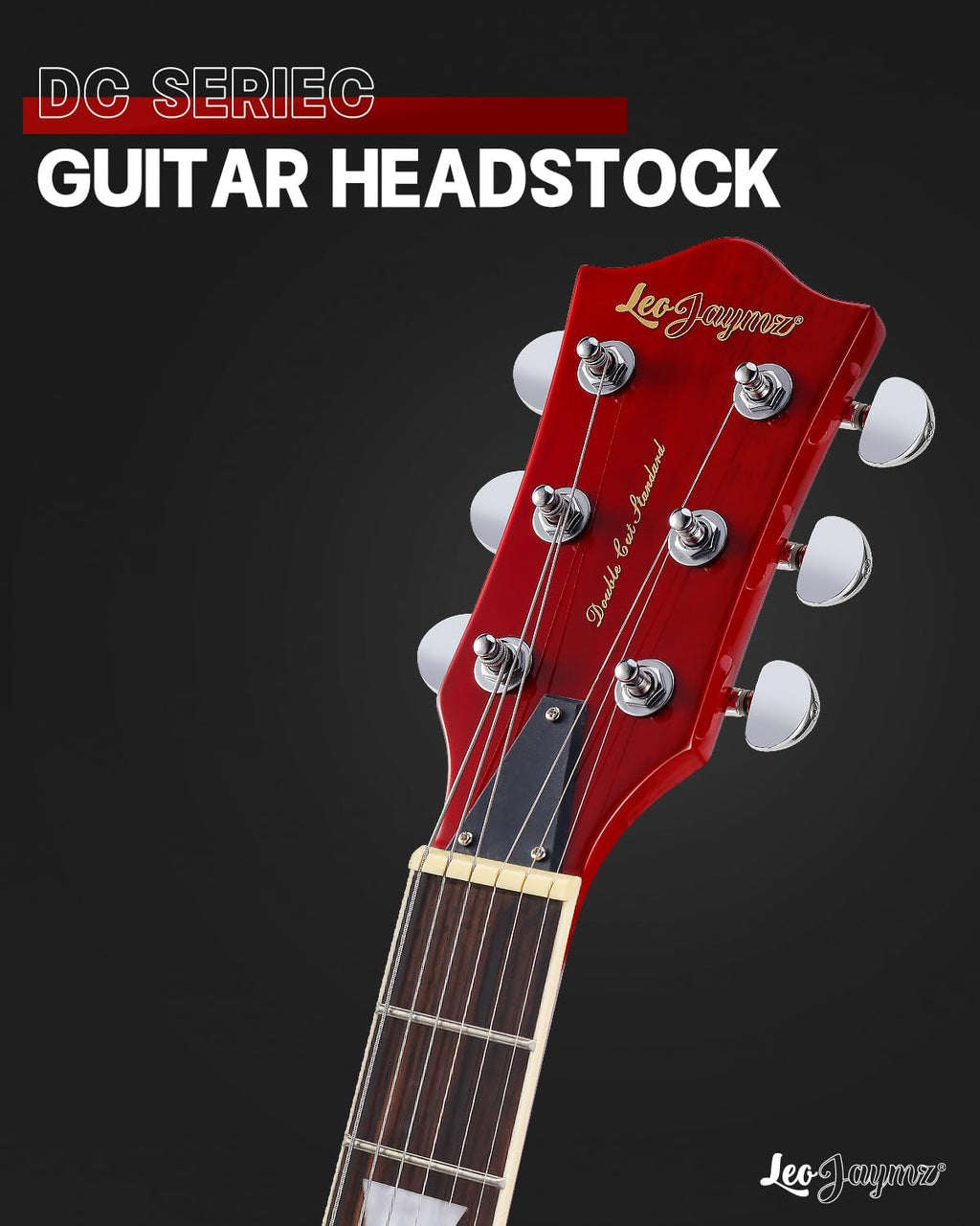 Leo Jaymz 39 Inch Solid Body Electric Guitar - Poplar Wood Body，Maple Neck and Laurel Wood Fretboard (Red)