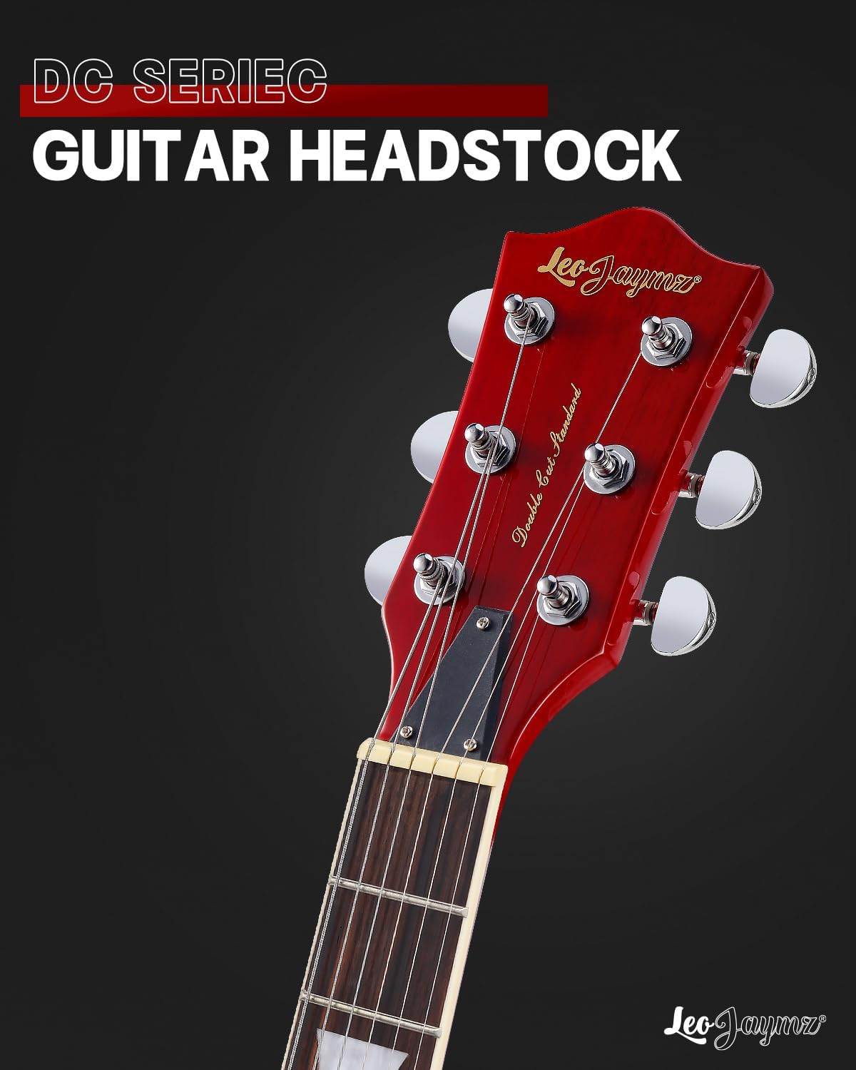 Leo Jaymz 39 Inch Solid Body Electric Guitar - Poplar Wood Body，Maple Neck and Laurel Wood Fretboard (Red)