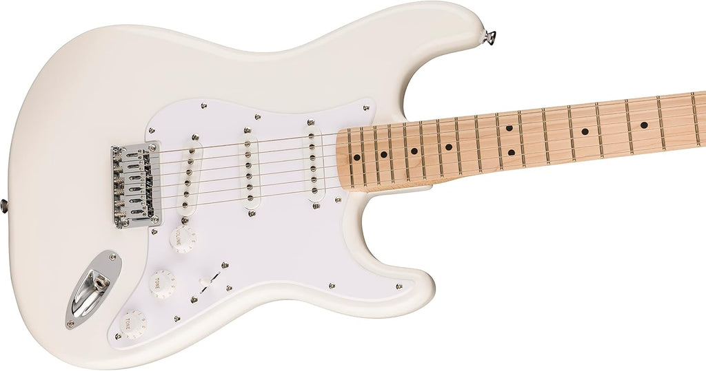 Squire Sonic Stratocaster HT Electric Guitar, Arctic White, Maple Fingerboard, White Pickguard