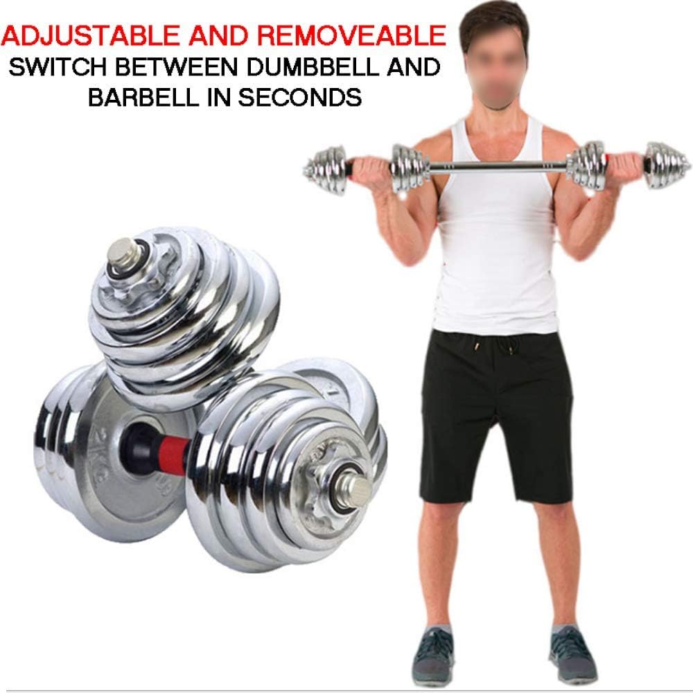 Cast Iron Adjustable Dumbbell Barbell Set (110LB/66LB/44LB), Weight with Connecting Rod 2 in 1 Home Body Workout Exercise Equipment for Men and Woman…
