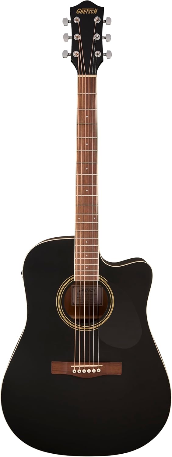 Gretsch Prelude D100CE Dreadnought Cutaway Acoustic/Electric Guitar, Beginner Guitar, Black