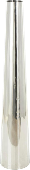 Deco 79 Stainless Steel Metal Decorative Vase Minimalistic Tall Floor Cone Centerpiece Vase, Flower Vase for Home Decoration 9' x 9' x 48', Silver