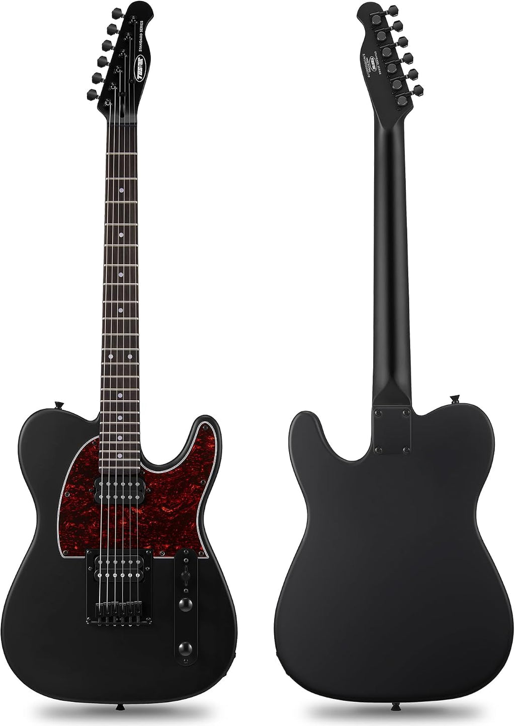 Tostar Electric Guitar: HH Humbuckers, Fixed Hardtail Bridge & Smoked Matte Finish, 3-Way Switch, 39' Solid Body Electric Guitar for Intermediate Players, Guitarra Eléctrica, Black-HH, Standard Series