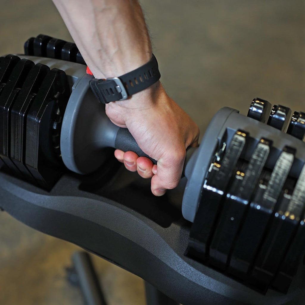 Body-Solid Rugged Adjustable Dumbbell Set, 5 lb. to 50 lb.