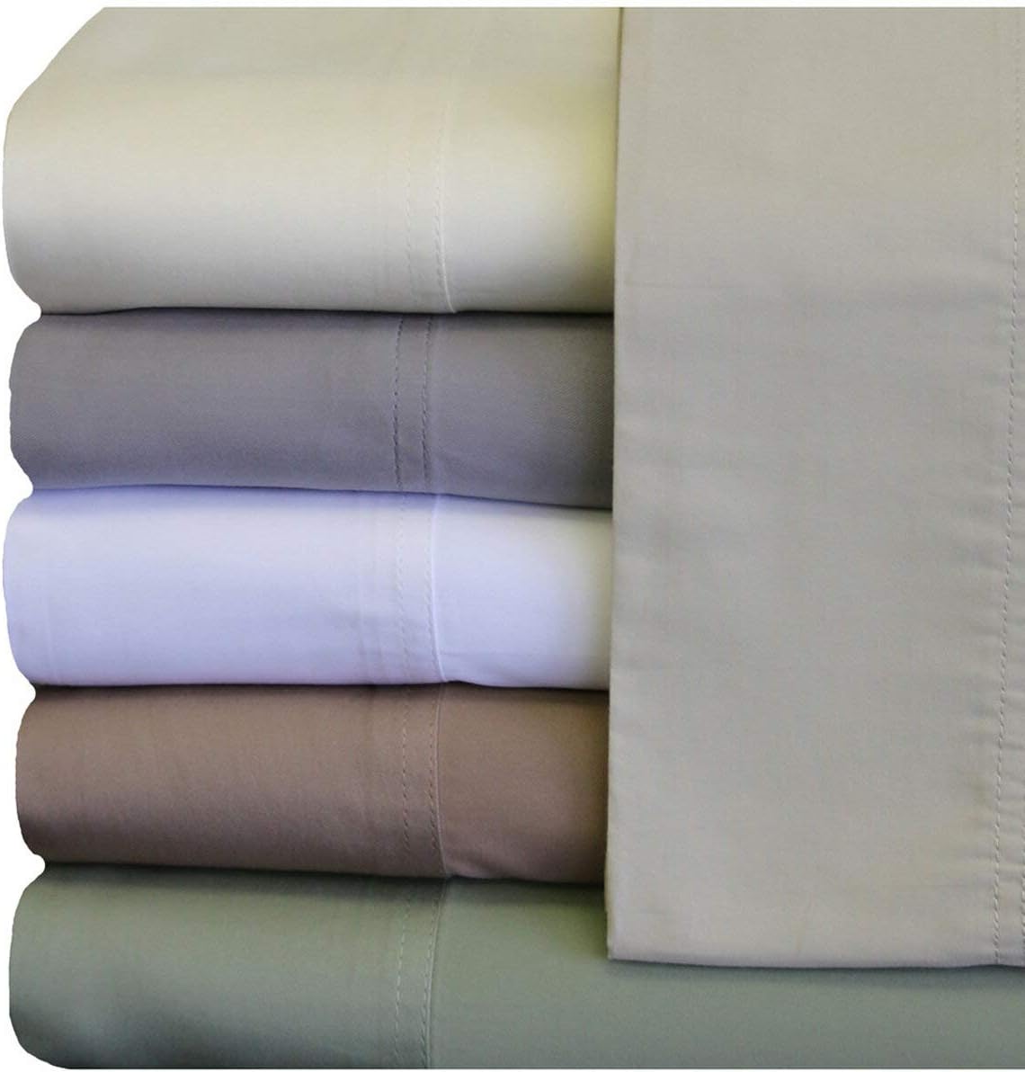 Royal Hotel Bedding ABRIPEDIC Tencel Sheets, 600 Thread Count Silky Soft and Naturally Pure Fabric, 100% Woven Tencel Lyocell Sheet Set, 3PC Set, Twin-XL Size, White