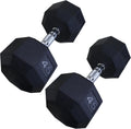 Ader 2-100LB Octagon Deluxe Professional Rubber Dumbbell, Pair