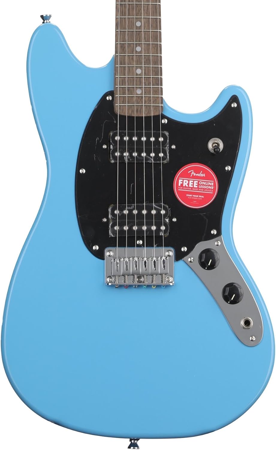 Squire Sonic Mustang Electric Guitar, California Blue, Laurel Fingerboard