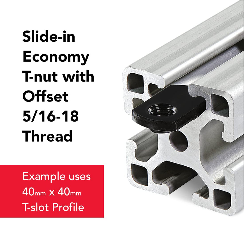 8020, 3278, 15 Series 5/16-18 Offset Threaded Slide in Economy T-Nut Steel T-Slot Accessories for 80/20 Aluminum Extrusion Hardware Nuts (2500 Pack)