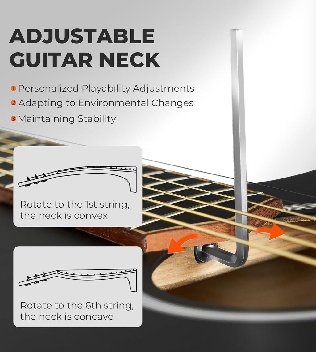 Vangoa 41' Acoustic Guitar Bundle for Adults Beginners Teens Dreadnought Full Size Cutaway Guitarra Acústica Kit with Wooden Bindings, Gig Bag, Tuner, Steel Strings, Capo, Strap, Black