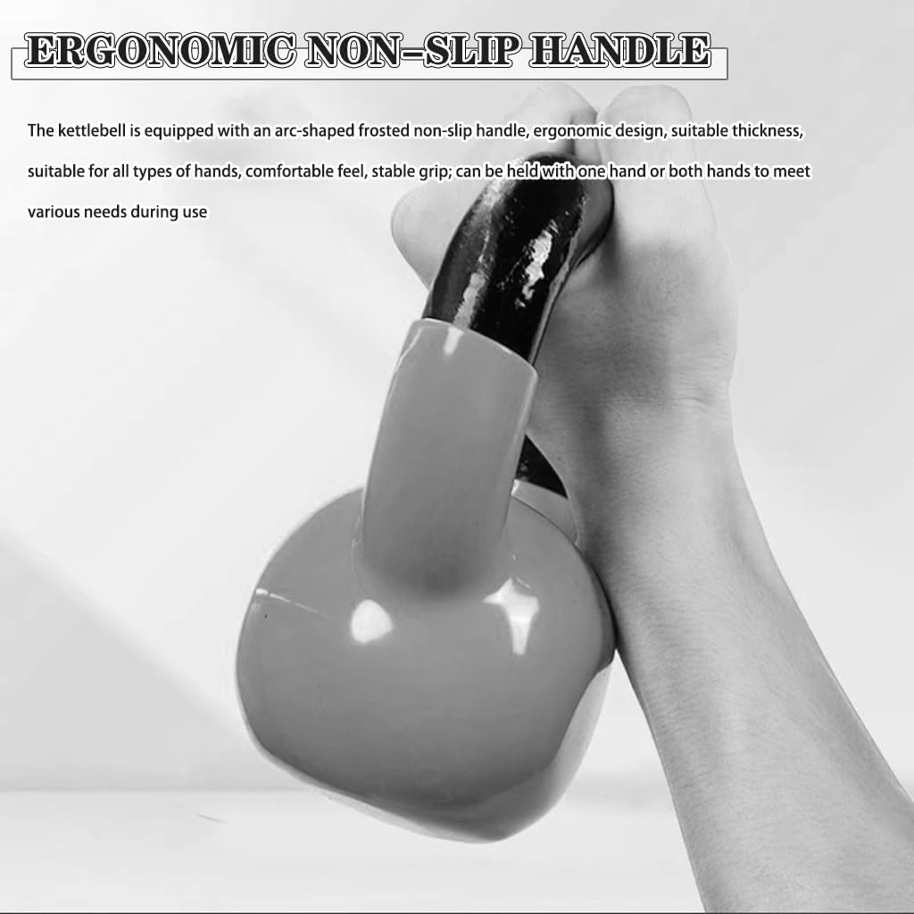 Kettlebell Weights for Women Men's Strength Training Kettle Bells, Beginner Fitness Dumbbell, Squat/Swing/Lunge, Home Exercise Equipment(Brown-35LB)