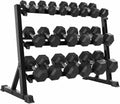 6-10 Pair Iron and Rubber Dumbbell Set 350/450 and 550 lbs 5-50 lbs Hand Free Weight for Strength Hex Coated Weights with Vertical Storage Rack Home Gym 5-50 lb - Black