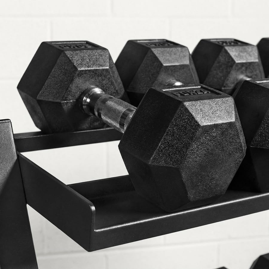 METIS Hex Dumbbells [Pair] | Premium Rubber-Coated Free Weights for Home & Gym Workouts | Full Set & Rack Available [5.5lbs – 110lbs]