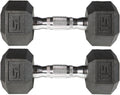 PVC Hex Dumbbell with Chrome Ergonomic Handle – Durable Noise-Reducing PVC Coated Dumbbells Weights for Strength Training, Bodybuilding, Lifting Home Gym – 5 lbs to 50 lbs Pack 1, 2 & 4