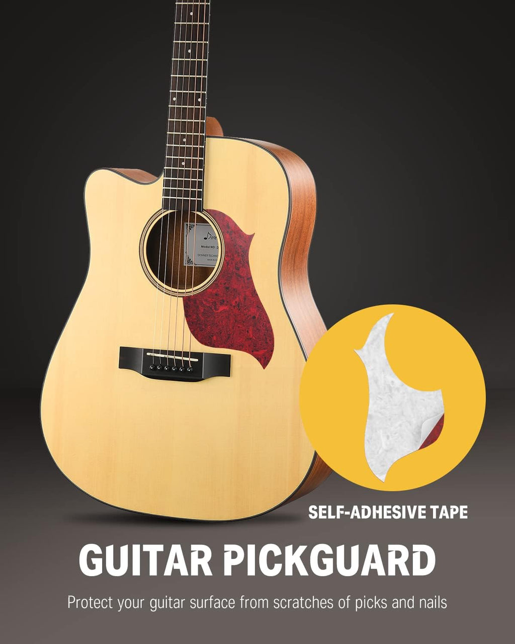 Donner Left Handed Acoustic Guitar Kit for Beginner Adult Full Size Cutaway Lefty Acustica Guitarra Bundle Set with Bag Strap Tuner Capo Pickguard String, 41 Inch, DAG-1CL