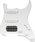 Musiclily Pro Auto-Split HSS Loaded Pickguard ST Prewired Pickguard with Artec Alnico 5 Single Coil Humbucker Pickups for American/Mexico Import Squier Strat Electric Guitar, 3ply White