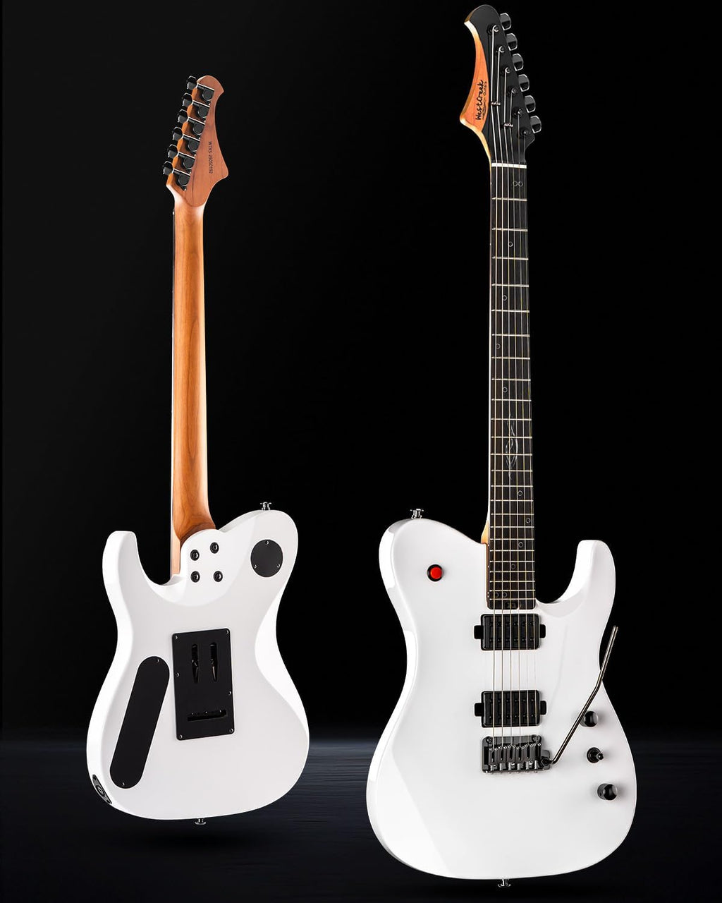 WestCreek Helyx Electric Guitar, Mahogany Body, Stainless Steel Frets, Roasted Maple Neck, Rosewood Fretboard, Bone Nut, 24 Frets (White)