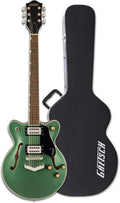 Gretsch G2655 Streamliner Center Block Jr. Electric Guitar with Maple Body (Steel Olive) Bundle