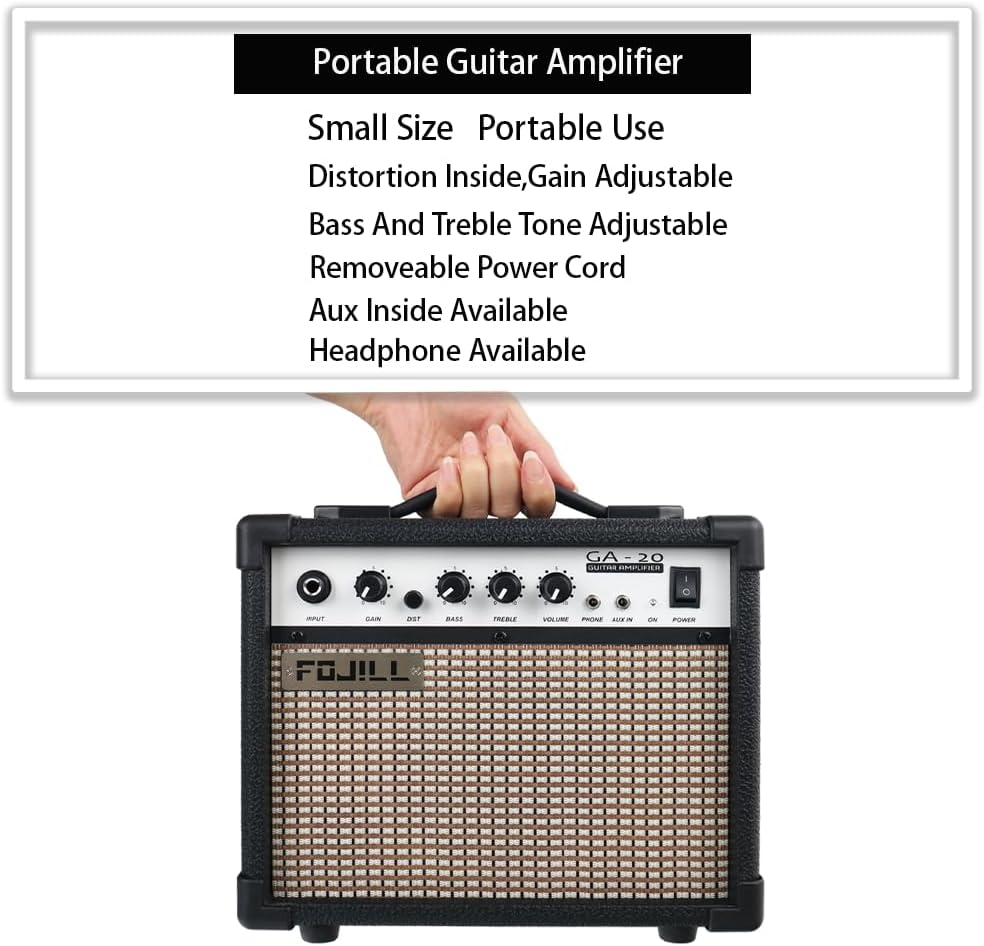Fojill 39 Inch Electric Guitar Kit Set Beginner Starter Combo Package Bundle 20W Amplifier Amp Accessory Padded gig Bag,Picks, Cable,Strap,Extra Strings