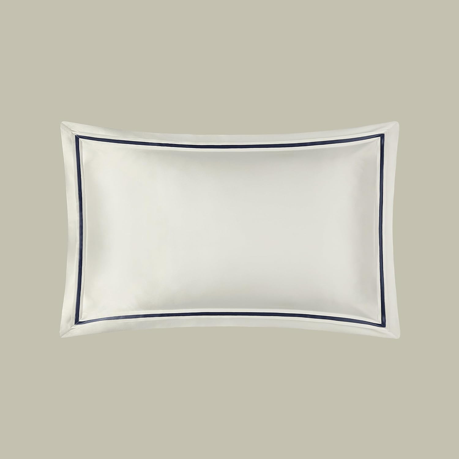LILYSILK 100% Silk Border Pleats Pillowcase for Hair and Skin Contrast Color Envelope Closure Pillow Case Queen Blue