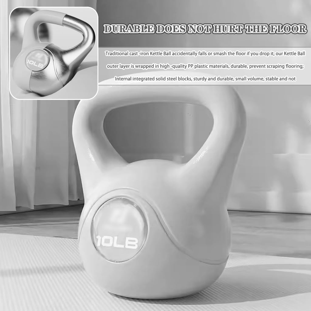 Kettle Bells Weight Home Fitness Kettlebell for Women, Gym Body Shaping Dumbbell, Strength Training Equipment, Does Not Damage The Floor(Orange-20lb)