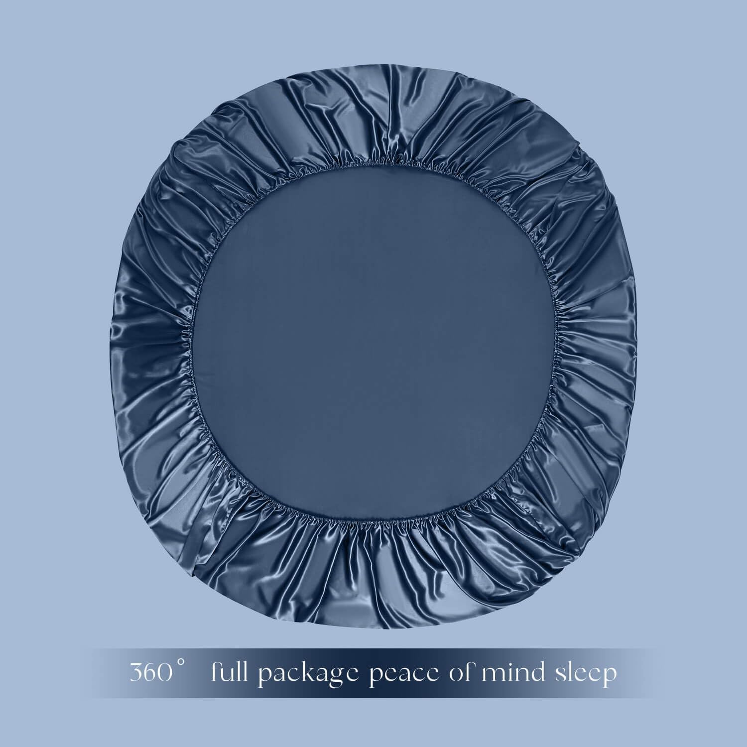 DISANGNI 22 Momme 100% Mulberry Silk Bedding Set - 4-Piece Luxury (2 Pillowcases, 1 Fitted Sheet, 1 Flat Sheet) - 6A Grade Natural Silk (Blue, Queen)