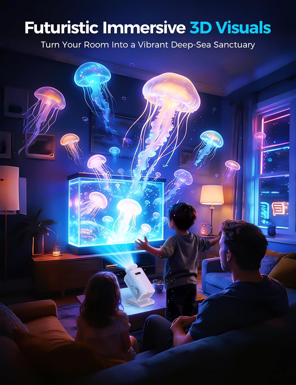 3D Galaxy Projector with 60+ HD Space Themes, Bluetooth Speaker, Remote & Timer - Night Light for Bedroom Decor, Kids Room, Birthday Gifts for Adults, Boys and Girls