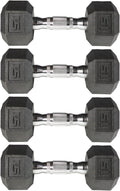 PVC Hex Dumbbell with Chrome Ergonomic Handle – Durable Noise-Reducing PVC Coated Dumbbells Weights for Strength Training, Bodybuilding, Lifting Home Gym – 5 lbs to 50 lbs Pack 1, 2 & 4