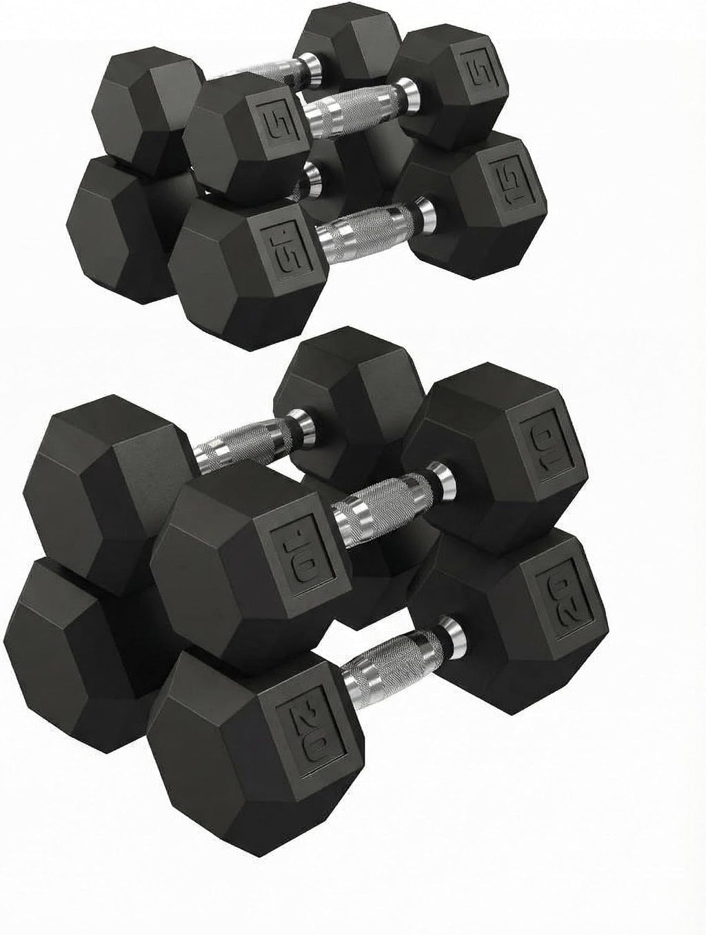 Hex Dumbbells Set of 2 – 25LB PVC Coated Cast Iron Weights – Non-Slip Grip, Anti-Roll Hand Weights for Home Gym Strength Training – Workout Dumbbells Exercise Equipment for Men & Women