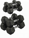 Hex Dumbbells Set of 2 – 25LB PVC Coated Cast Iron Weights – Non-Slip Grip, Anti-Roll Hand Weights for Home Gym Strength Training – Workout Dumbbells Exercise Equipment for Men & Women