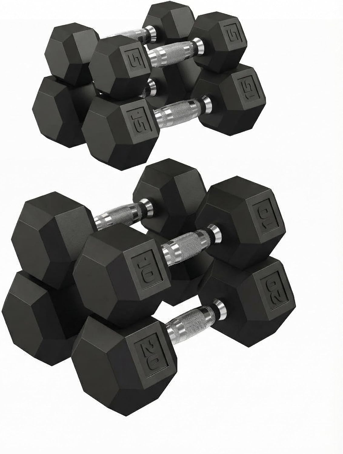 Hex Dumbbells Set of 2 – 25LB PVC Coated Cast Iron Weights – Non-Slip Grip, Anti-Roll Hand Weights for Home Gym Strength Training – Workout Dumbbells Exercise Equipment for Men & Women
