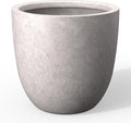 Kante 18 Inch Dia Round Concrete Planter, Indoor Outdoor Large Plant Pot with Drainage Hole and Rubber Plug for Home Patio Garden, Light Gray