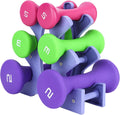 Dumbbell Weights Set, Hand Fitness Weights Set Home Gym Exercise Weights Weight Lifting Dumbbell Set for Gyms Training Schools Rehabilitation Centers with Holder Rack,2/3/5lb Pair