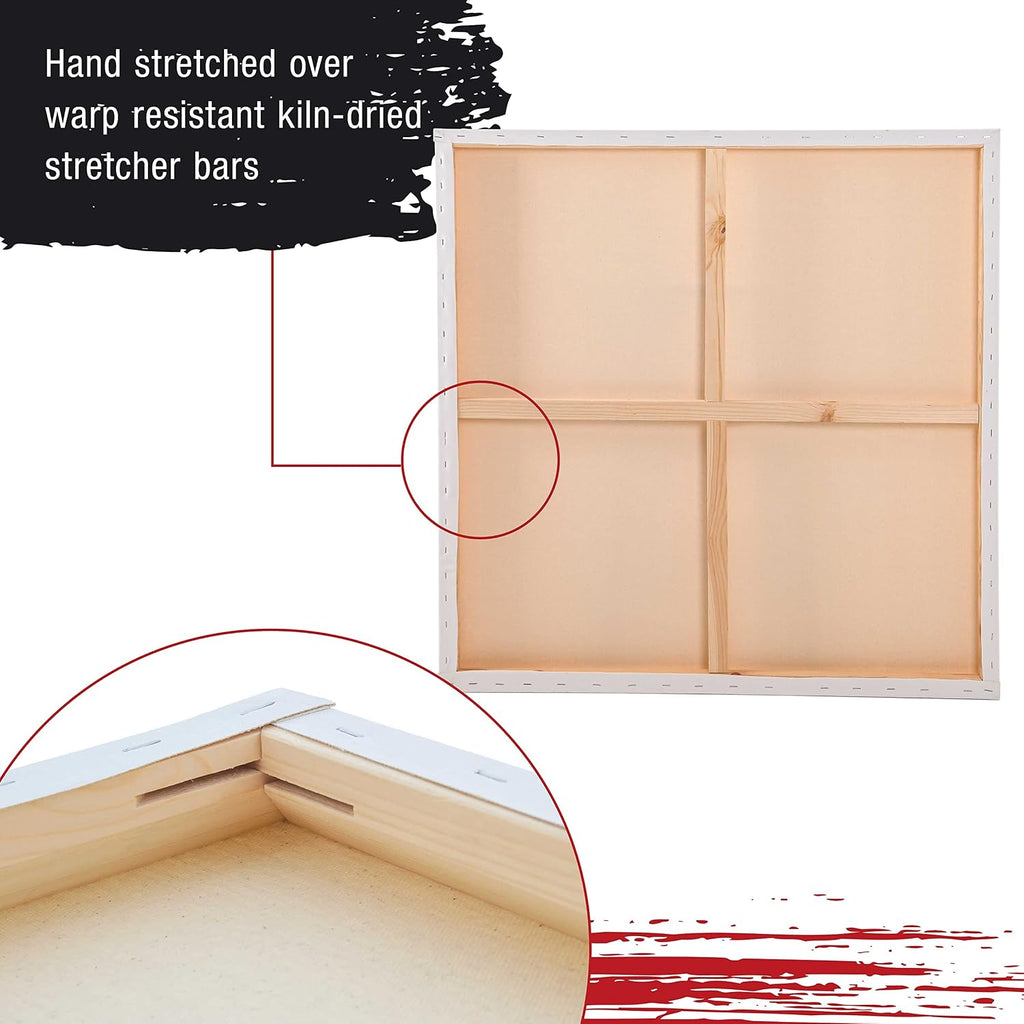 U.S. Art Supply X-Large Stretched Canvas for Painting 48x48 inch Gallery Depth 1-1/2' Thick, 2-Pack - 12oz Acrylic Gesso Triple Primed, Professional Artist Quality, 100% Cotton - Oil, Pouring Paint