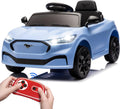 Bobike Electric Ride On Car for Kids, 12V Electric Toddler Car with Remote Control, Ride on Toys for Kids with LED Lights, Music Player, Lockable Doors (Blue)