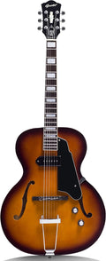 GROTE Jazz Electric Guitar Hollow Body Chrome Hardware P90 pickup (Vintage Sunburst)