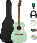 Fender California Standard Monterey E Acoustic-Electric Guitar - Surf Green Bundle with Gig Bag, Tuner, Strap, Strings, Picks, and Austin Bazaar Instructional DVD