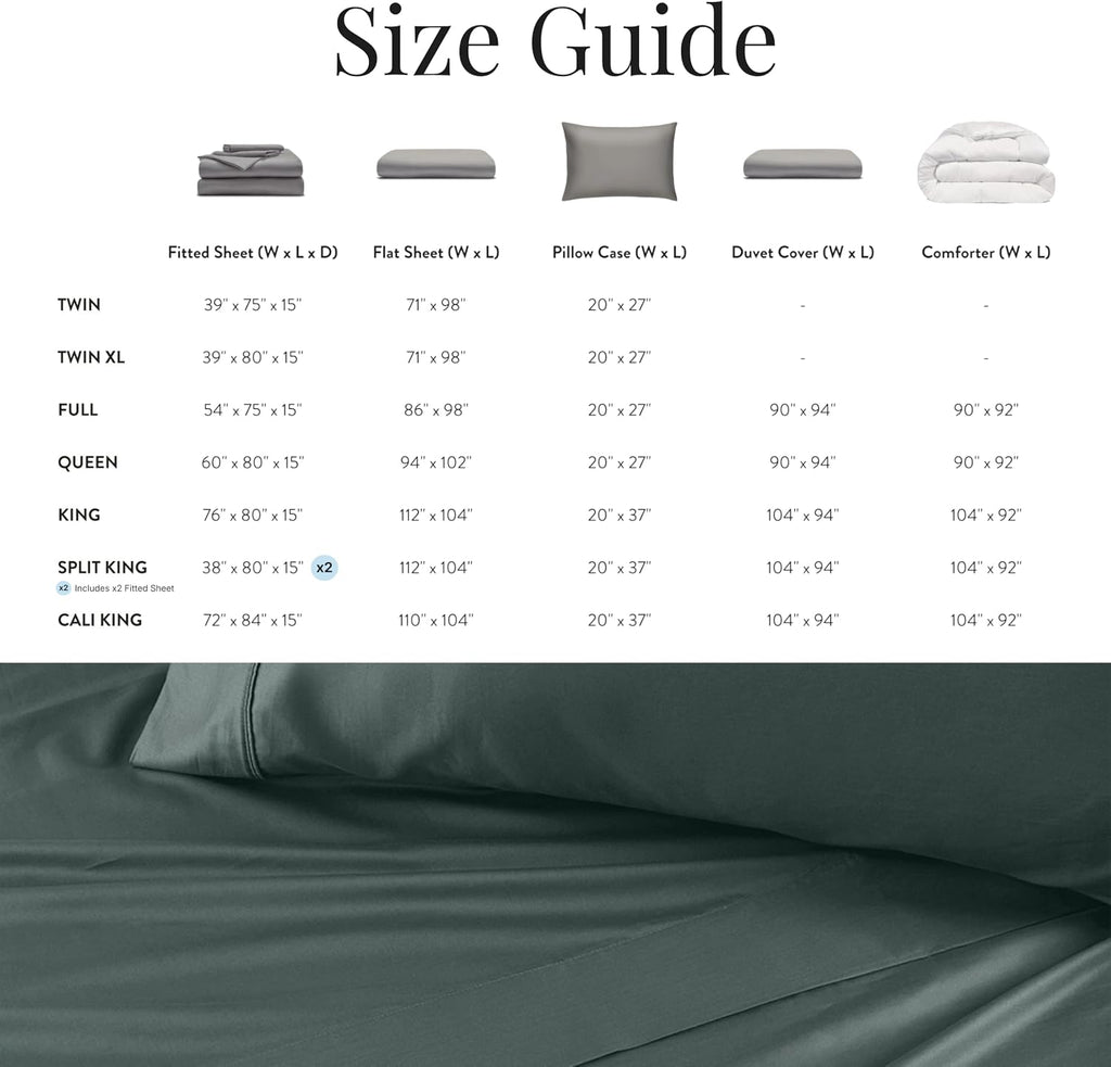 Miracle Made Extra Luxe Soft Cooling Bed Sheet Set, 4-piece Silver-Infused Cotton Fabric – Lightweight, Hypoallergenic Bedding for Hot Sleepers, King Size, Sage Green