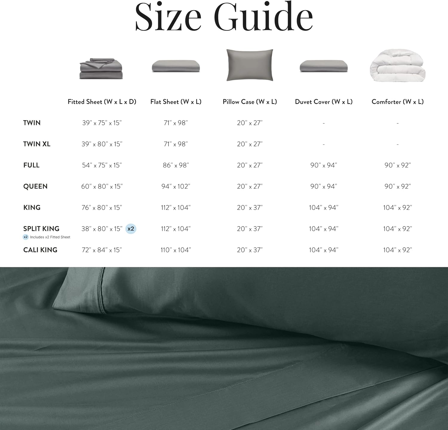 Miracle Made Extra Luxe Soft Cooling Bed Sheet Set, 4-piece Silver-Infused Cotton Fabric – Lightweight, Hypoallergenic Bedding for Hot Sleepers, King Size, Sage Green