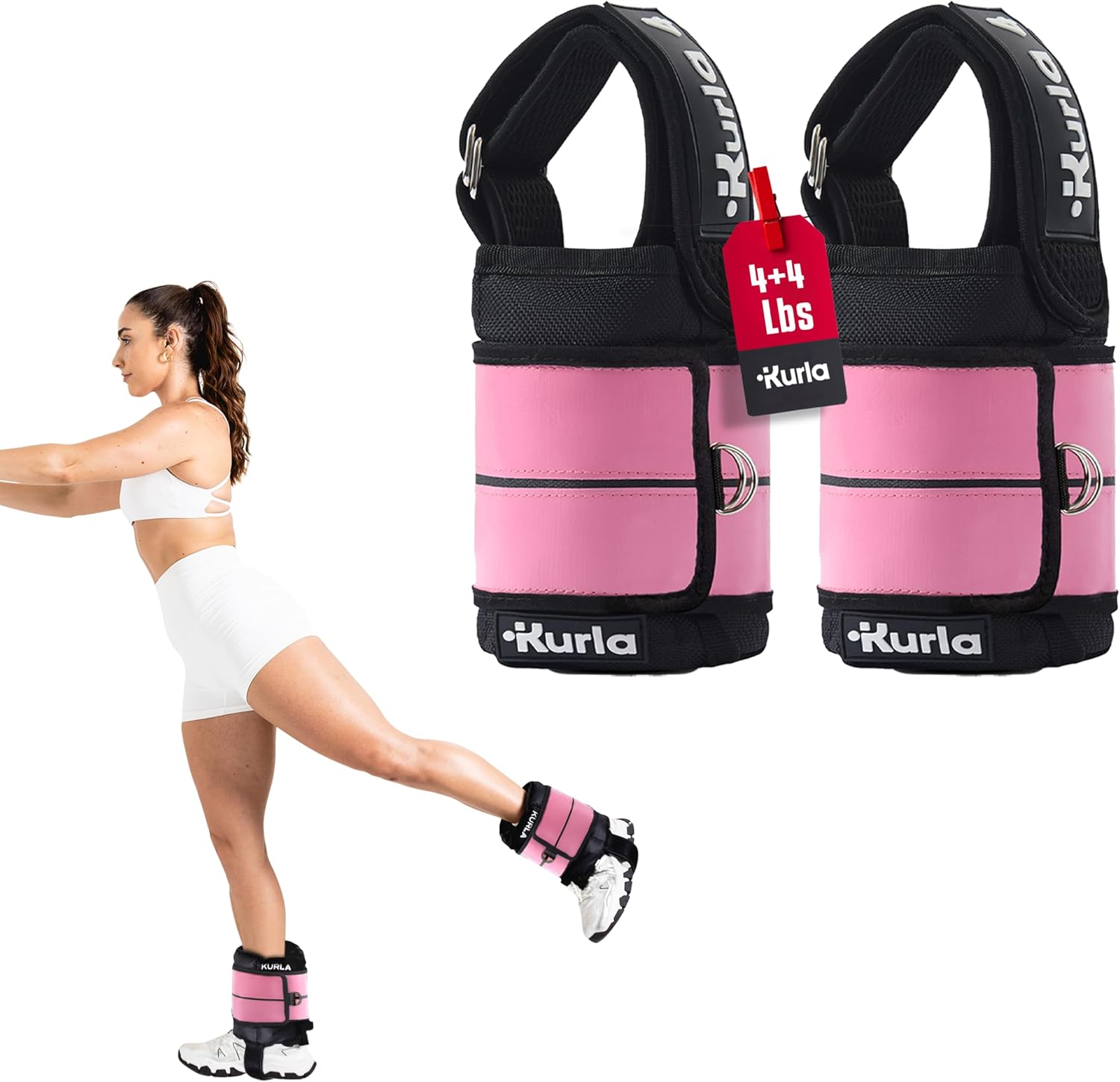 Ankle & Wrist Weights – 8/16/20/30 lbs Pair (4–15lbs - Each) | Dual Adjustable Secure Strap System | Patented Design | Ideal for Home Workouts, Pilates, Yoga, Glute Training
